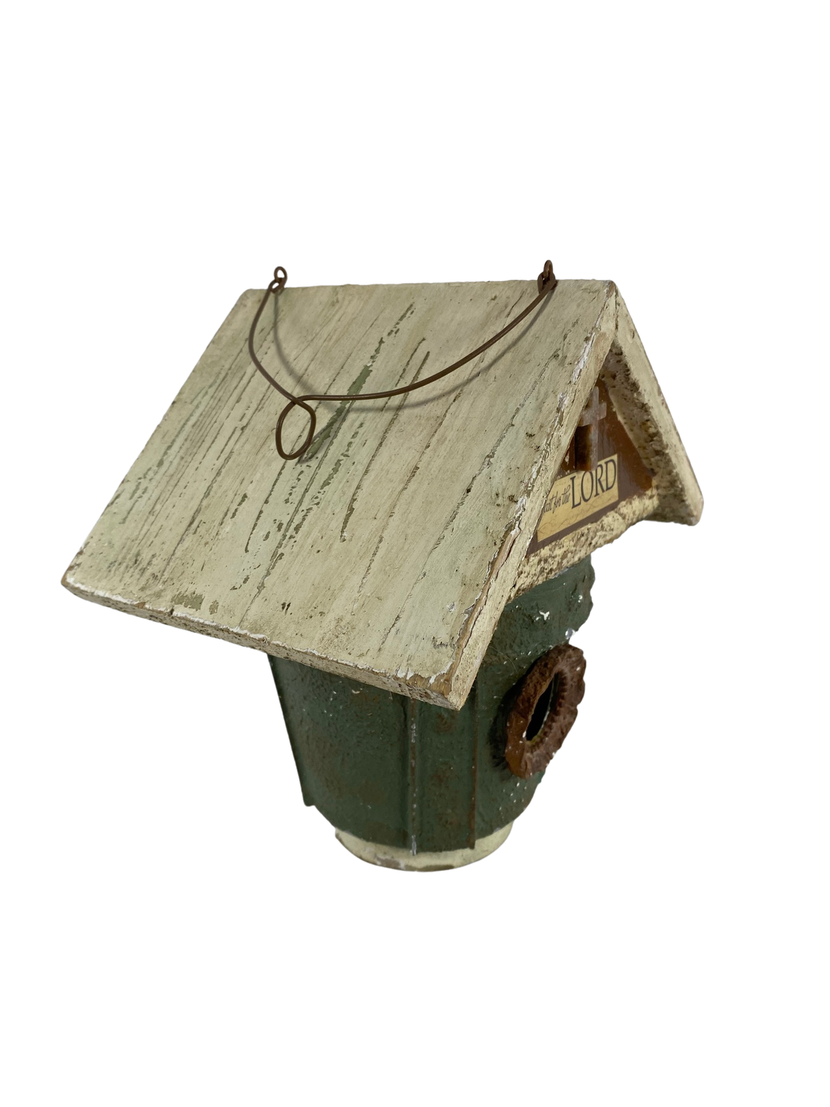 AGD Fall Decor - Wait For the Lord Cross Prim Birdhouse