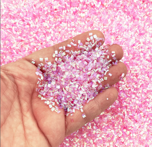 AGD Craft Supply -Crispy Bingsu Straw Beads Tube Confetti 25g Pastel Pink
