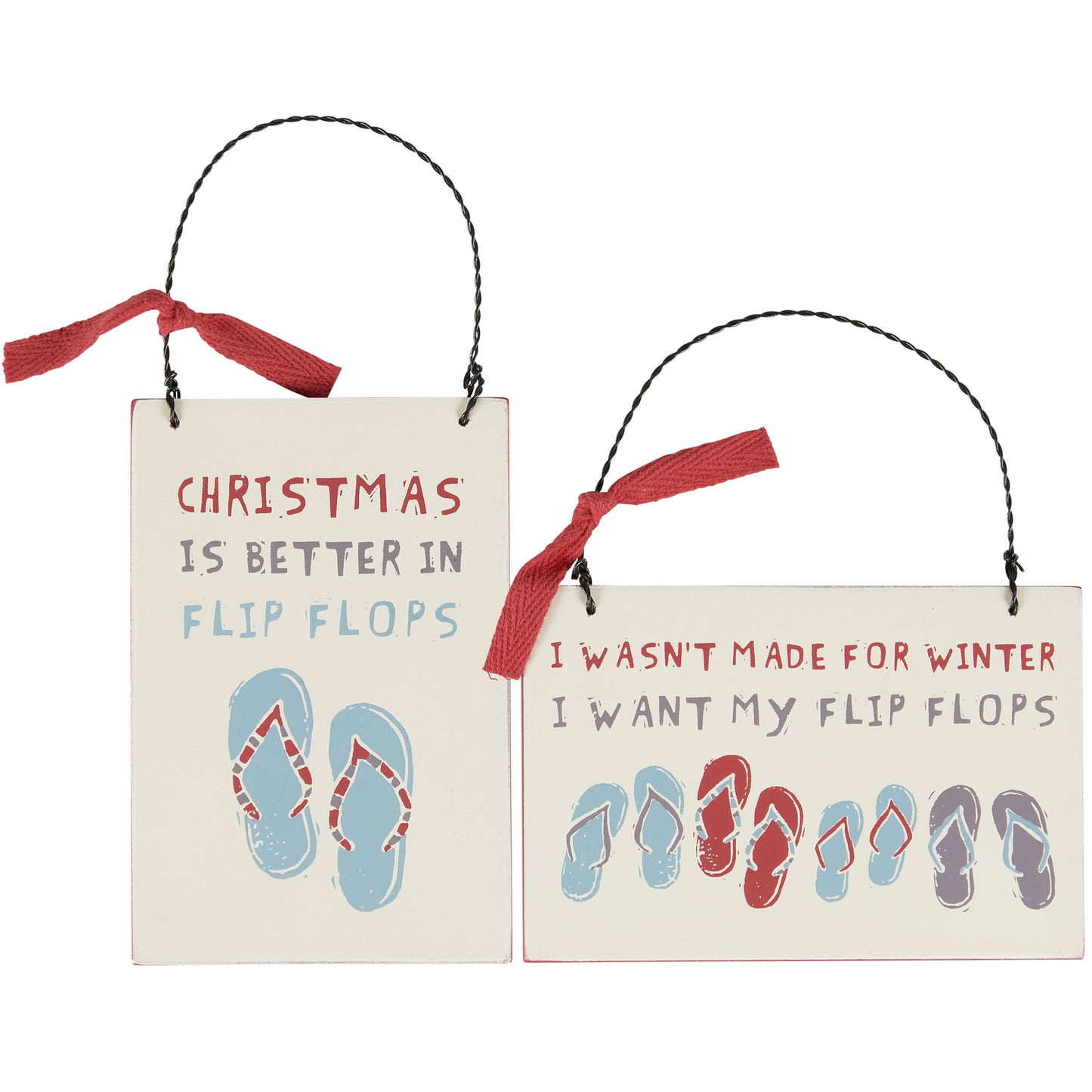 PBK Christmas Decor - Flip Flop Beach Theme Ornaments 2pc