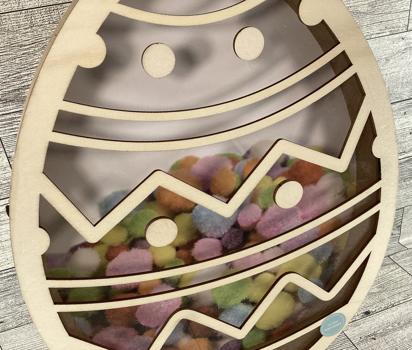 Michaels Easter Decor - Wood DIY Egg Fillable Shadow Box