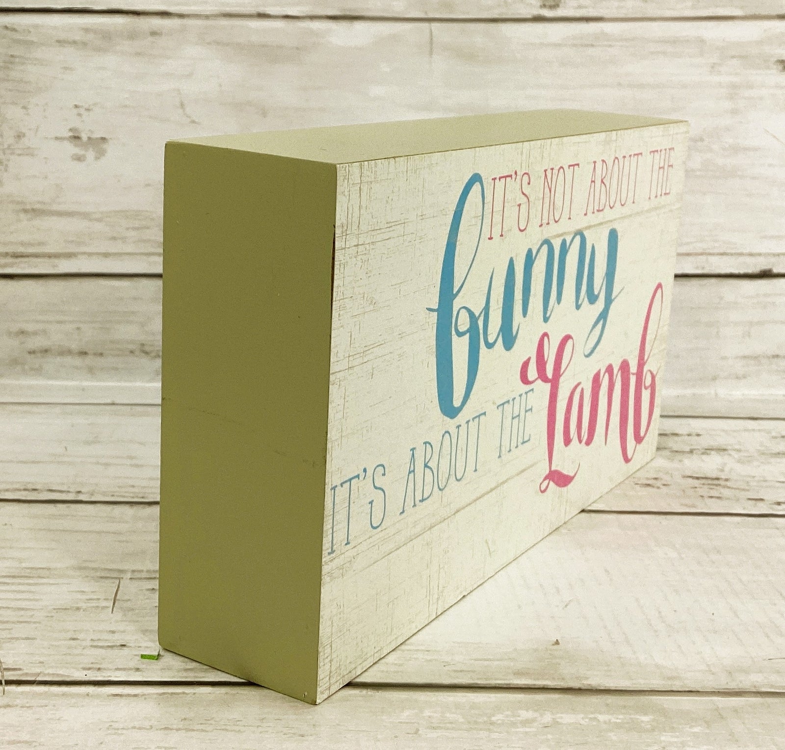 HL Easter Decor - Not the Bunny But About the Lamb Box Sign 2pc Set