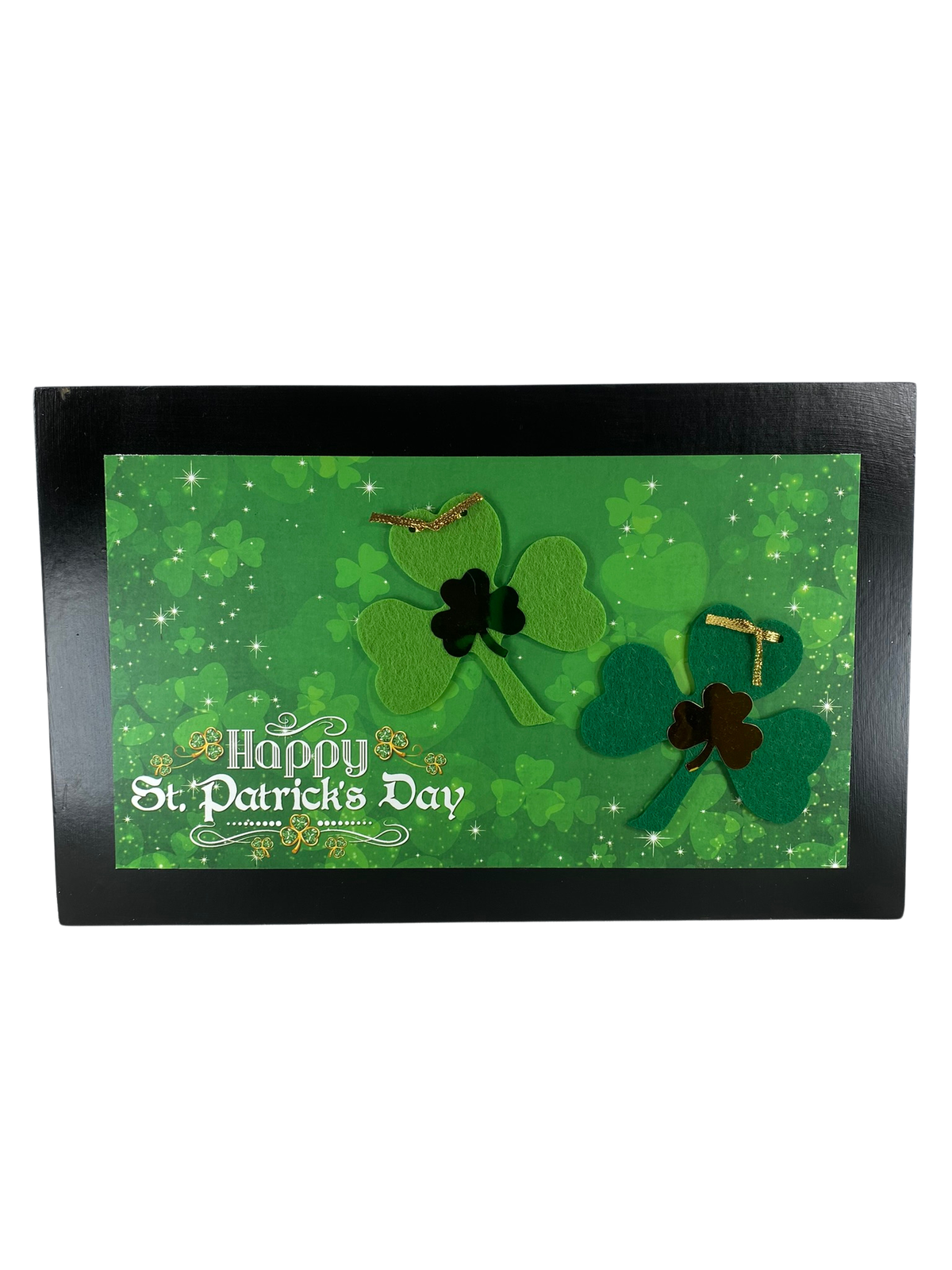 AGD St Patricks Decor - Happy Saint Patricks Day Gnome Reversible Inset Box Sign