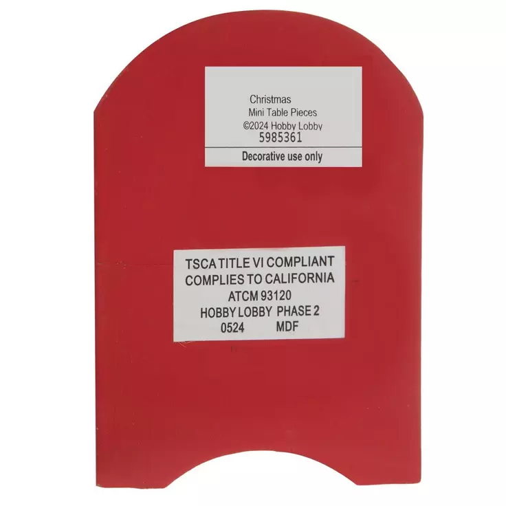 HL Christmas Decor - Red Santa Mail Box Chunky Wood Cut-Out