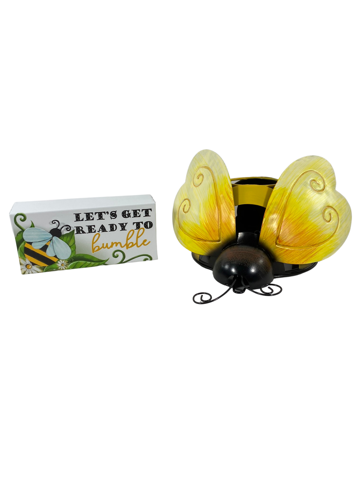 AGD Summer Decor - Metal Tealight Bee and Ready To Bumble Sign