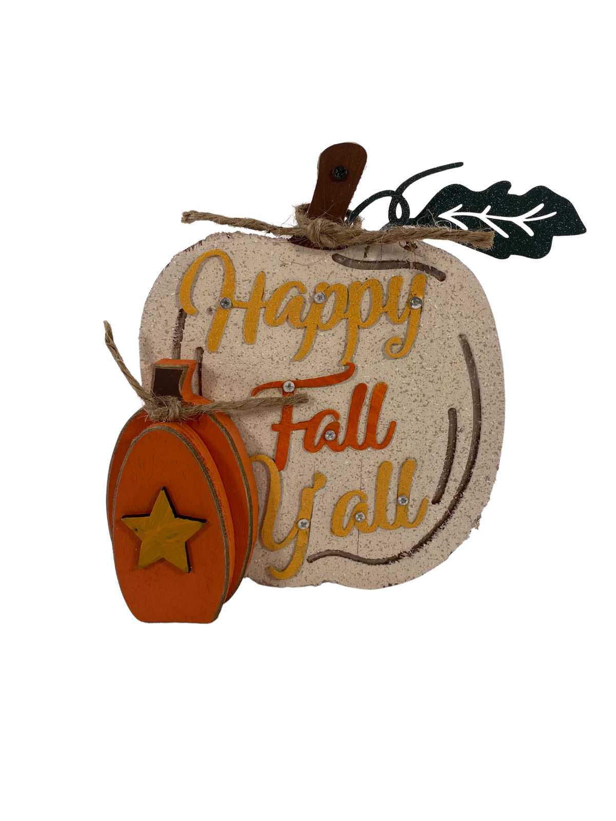 AGD Fall Decor - Happy Fall Y'all Pumpkin Tabletop Sitter
