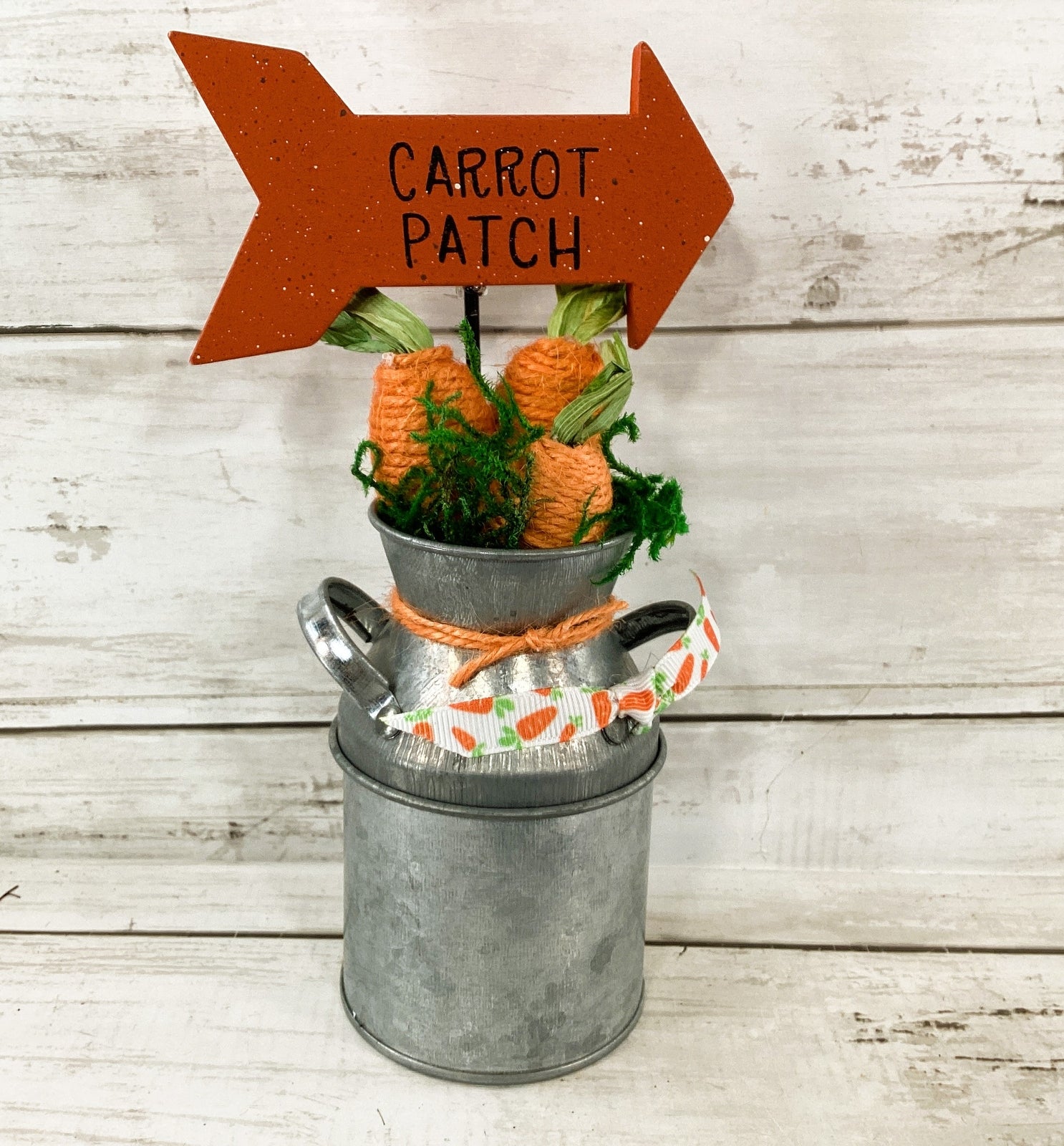 AGD Easter Decor - Milk Can Carrot Patch and Wood Truck 2pc Set