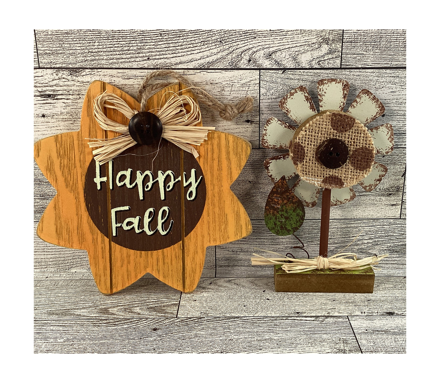 AGD Fall Decor - Sunshine Sunflowers Booth Sign Tier Tray 4 pc Set