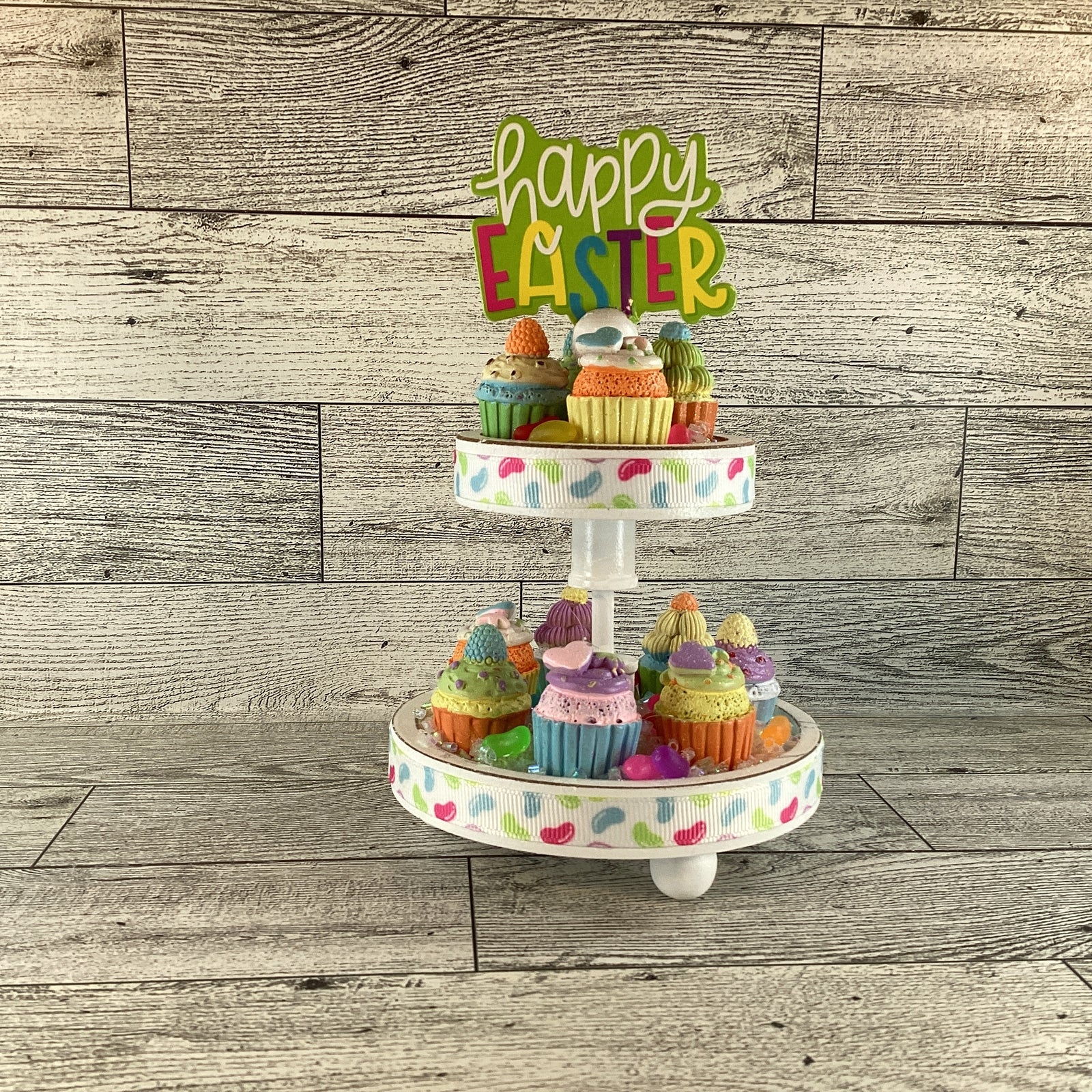 AGD Easter Decor - Small Miniature Cupcake Tier Tray Display