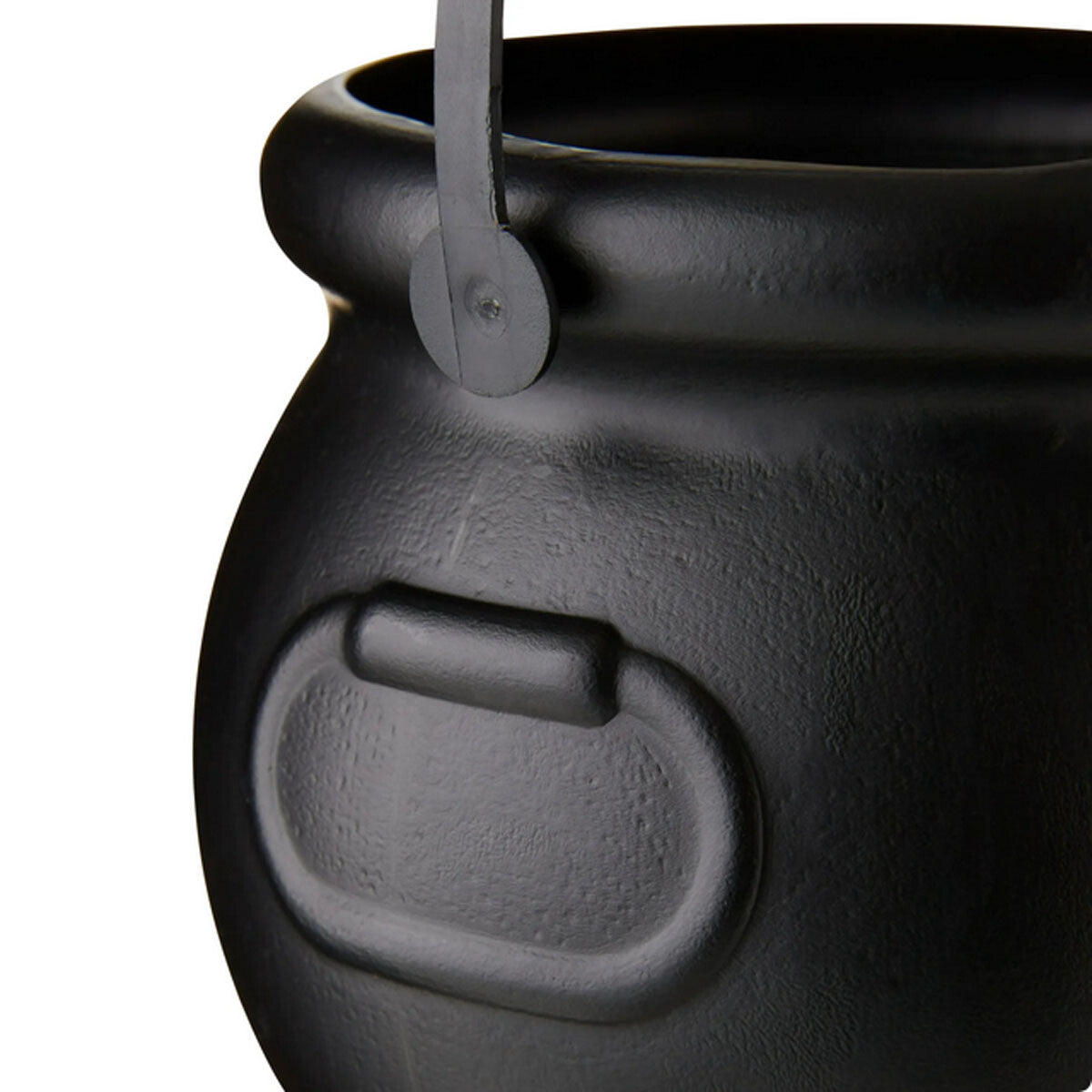 WM Halloween Supply  - Small Black Plastic Cauldron with Handle 5 inch