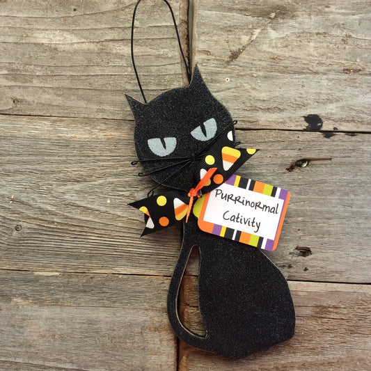 AGD Halloween Decor - Black Cat Purrinormal Cativity Ornament