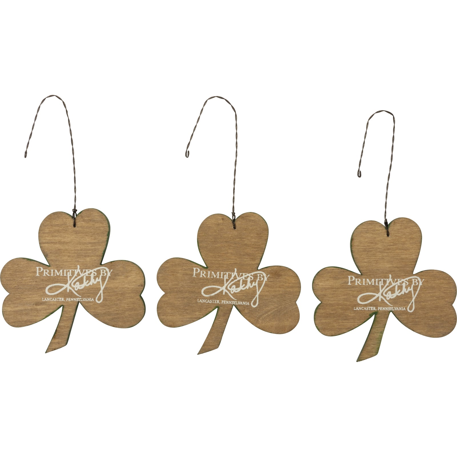 PBK St Patrick Decor - Lucky Kiss Irish Shamrocks Ornament Signs 3pc