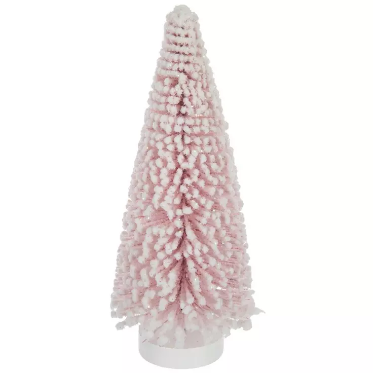 HL Christmas Decor - Pastel Flock Sisal Bottle-brush Tree 6-inch