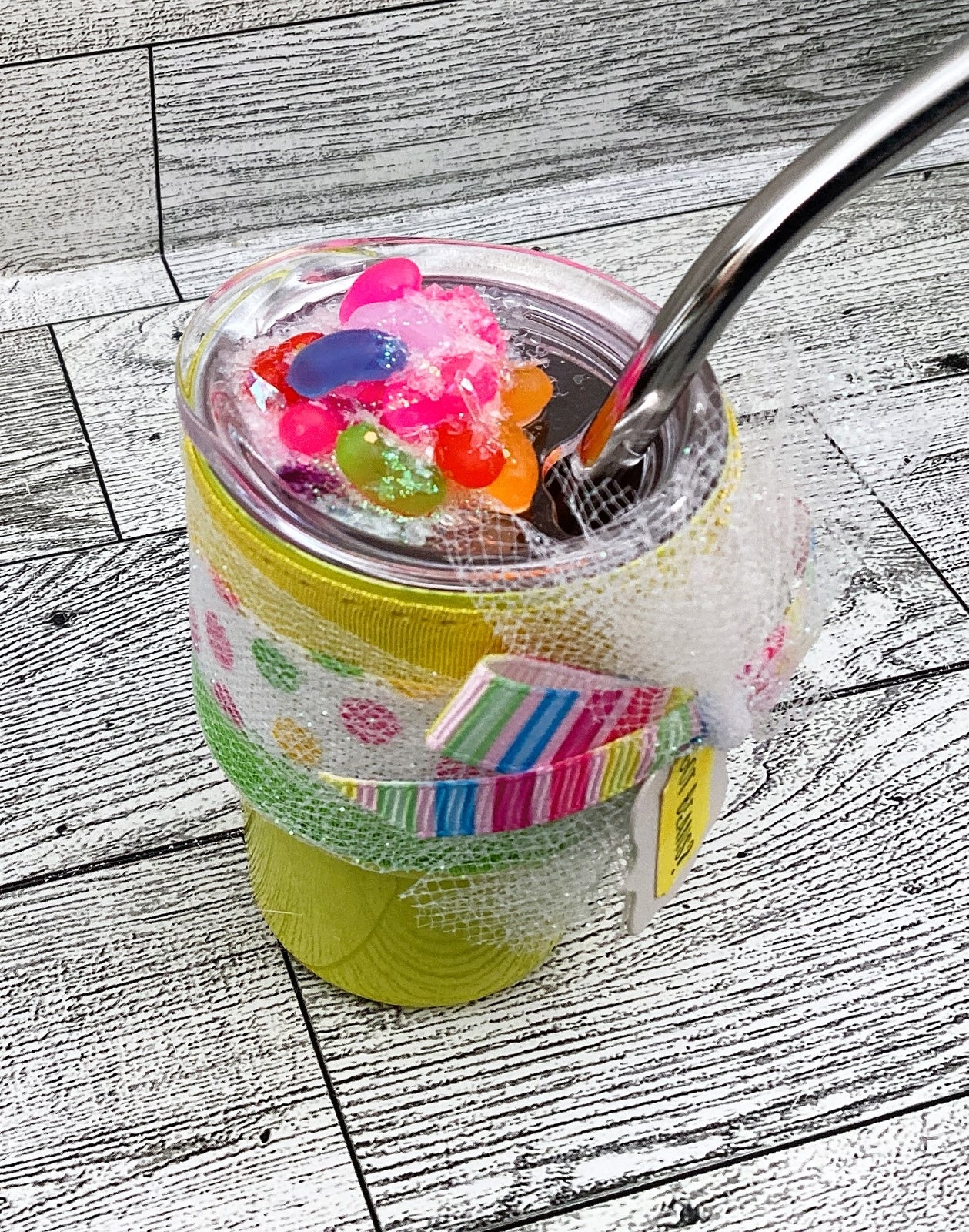 Spring Easter Decor Mini Shot Tumblers, Mini Stanley, Jelly Beans, Tier Tray