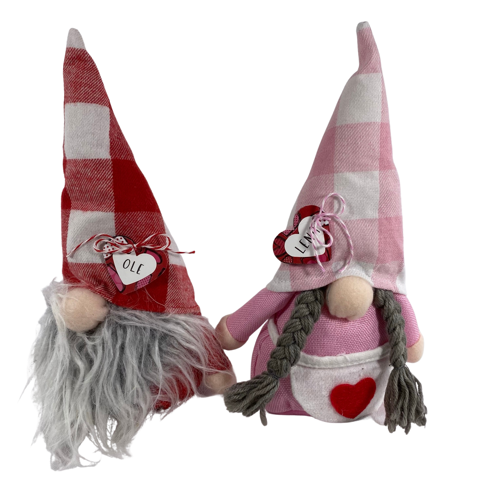 AGD Valentines Decor - Ole Lena Fabric BE My Gnomie Gnome Sign 3pc