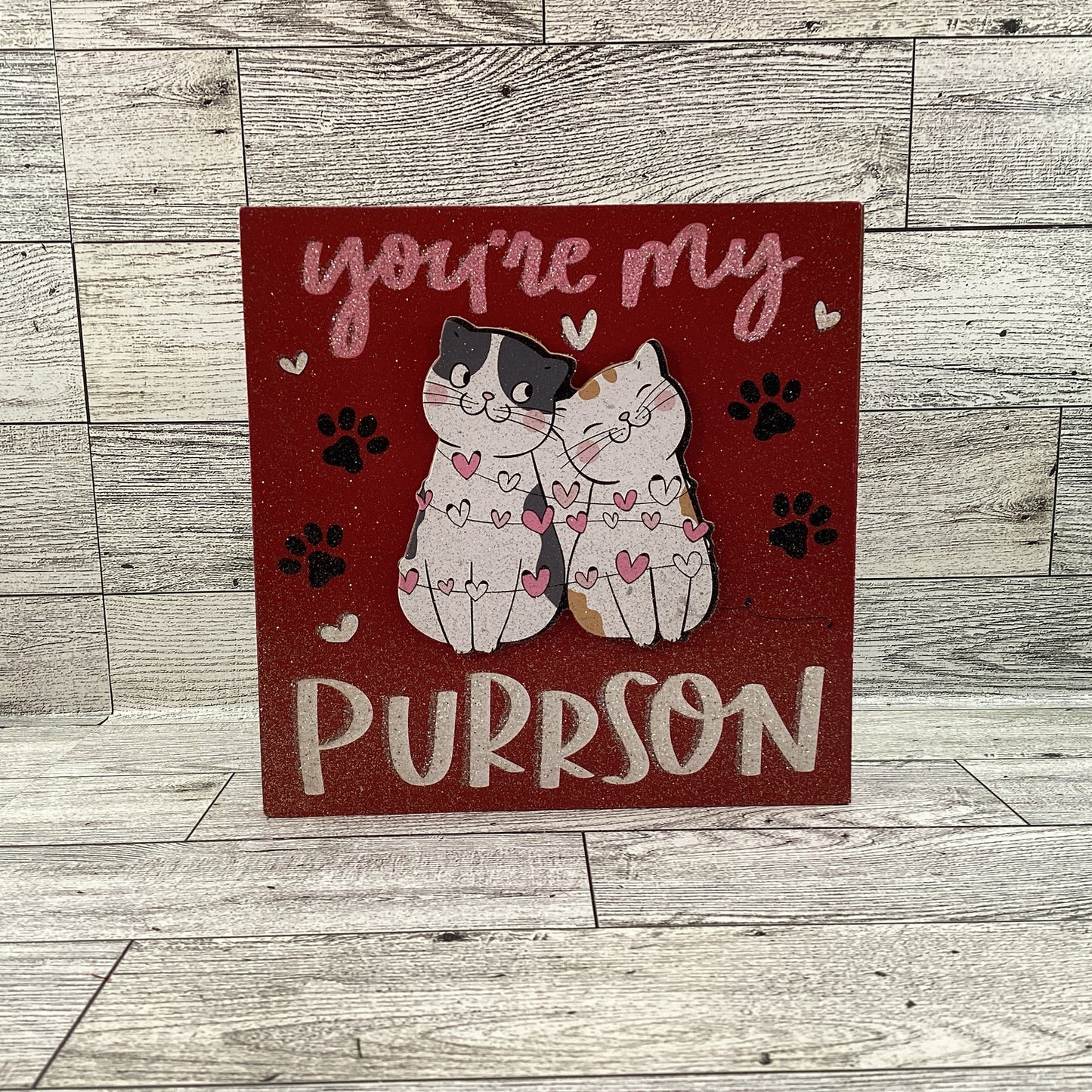 AGD Valentines Decor - You're My Purrson Cat Kitten Tabletop Decor