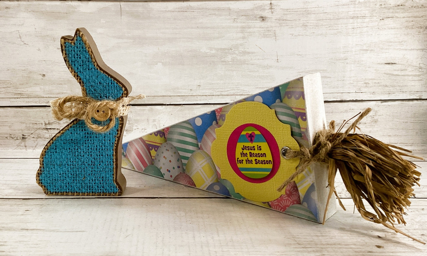 AGD Easter Decor - Jesus Reason Reversible Wood Carrot Runny Rabbit 2pc