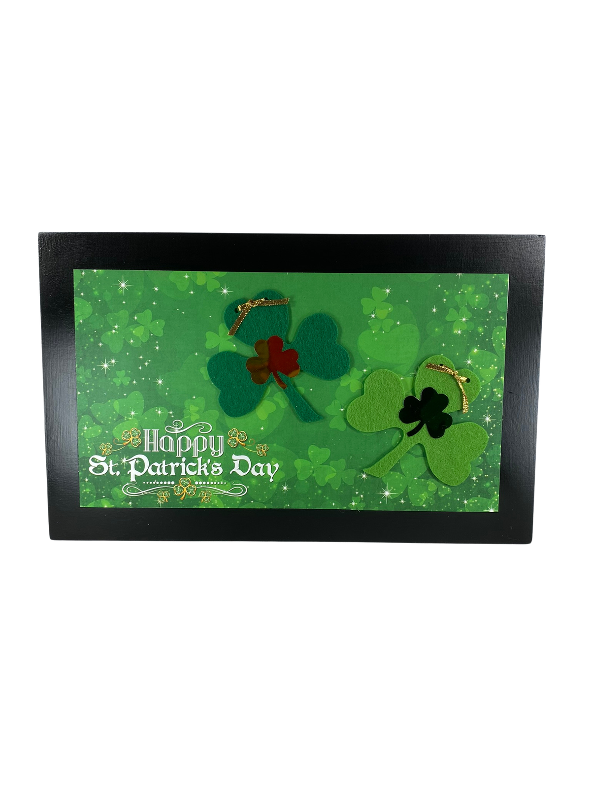 AGD St Patricks Decor - Happy Saint Patricks Day Gnome Reversible Inset Box Sign