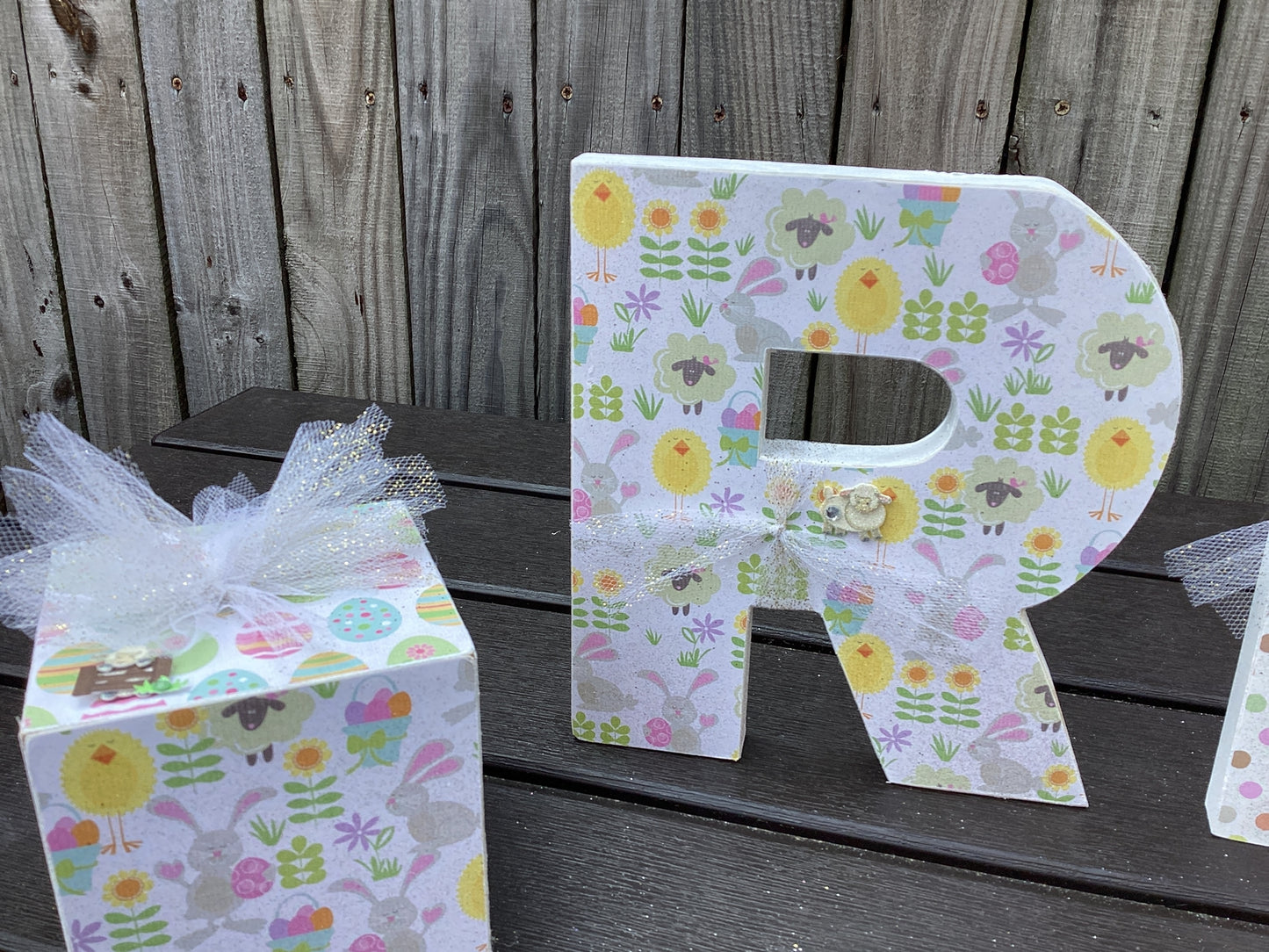 AGD Easter Decor - Chunky Wood RISEN Letter Word Tabletop Display