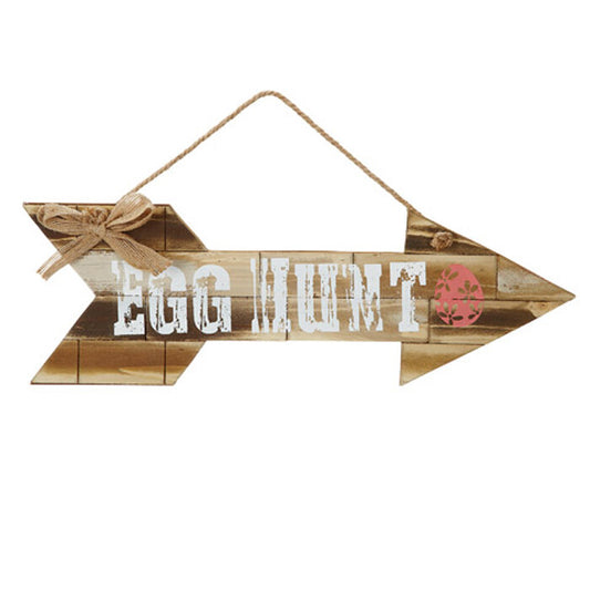 Darice Easter Decor - Egg Hunt Wood Slat Arrow Sign 19-inch