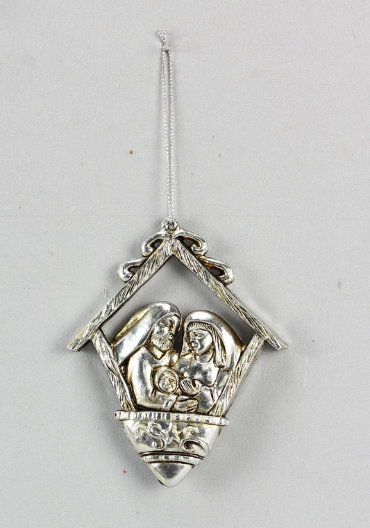 Youngs Christmas Decor- Nativity Holy Family Ornament - Silver #95079
