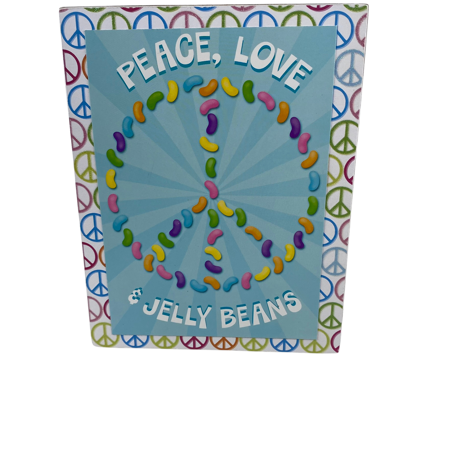 AGD Easter Decor - Peace Love and Jelly Beans Reversible Block Sign
