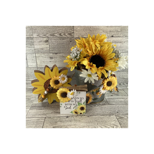 AGD Spring Decor - Well with My Soul Summer Sunflower Theme Decor 3pc