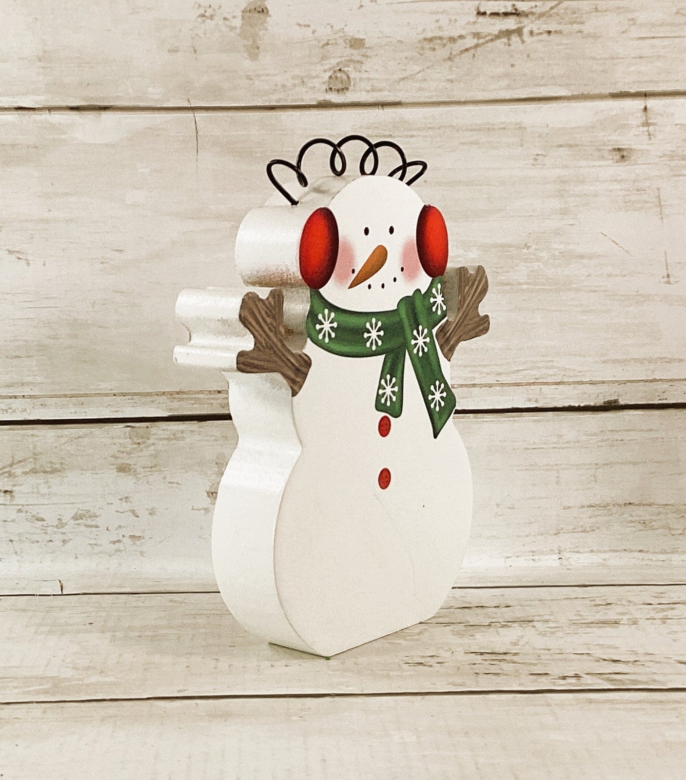 HL Christmas Decor - Chunky Wood Snowman Sitter