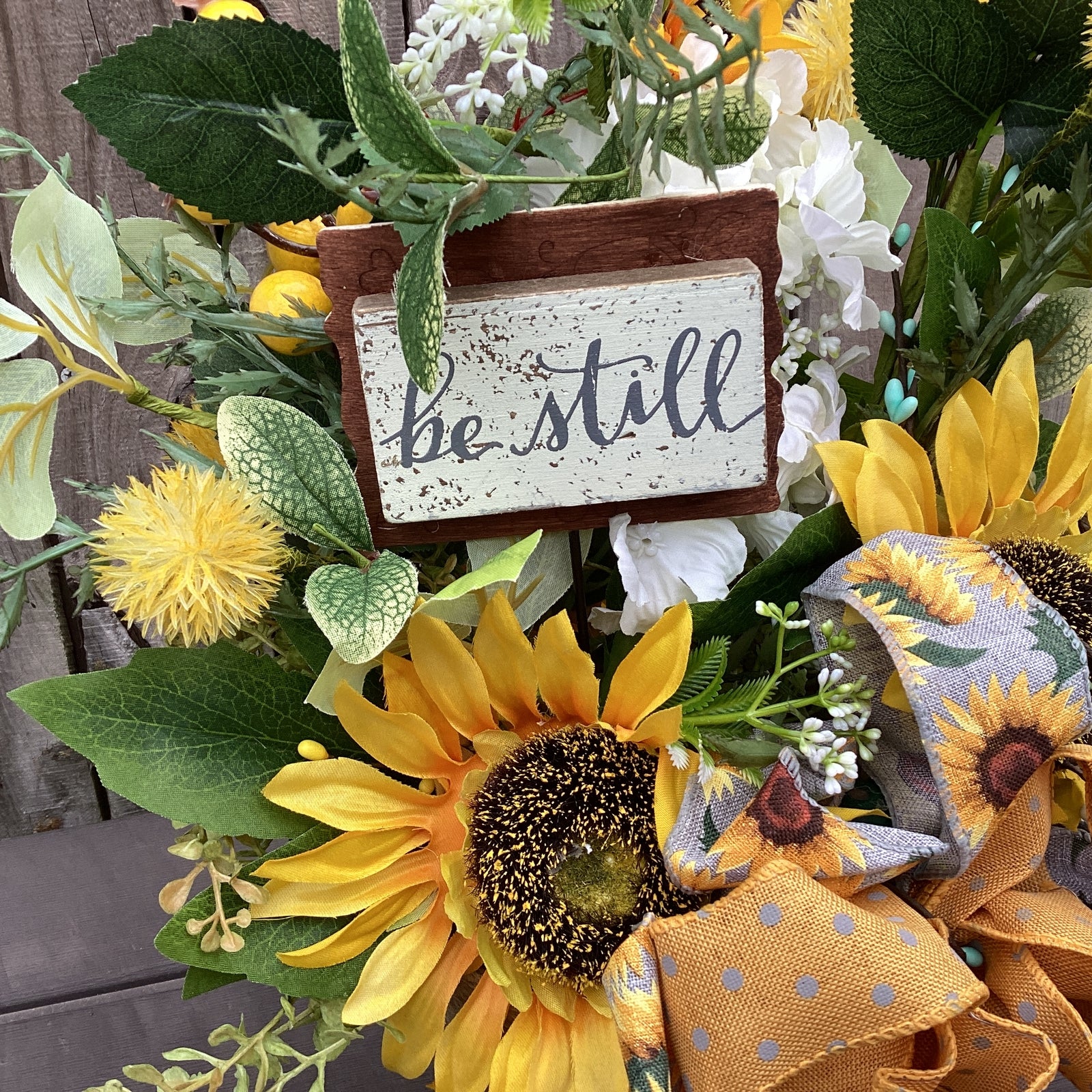 AGD  Spring Decor -Summer Sunflower BE Still Floral Galvanized Metal Display