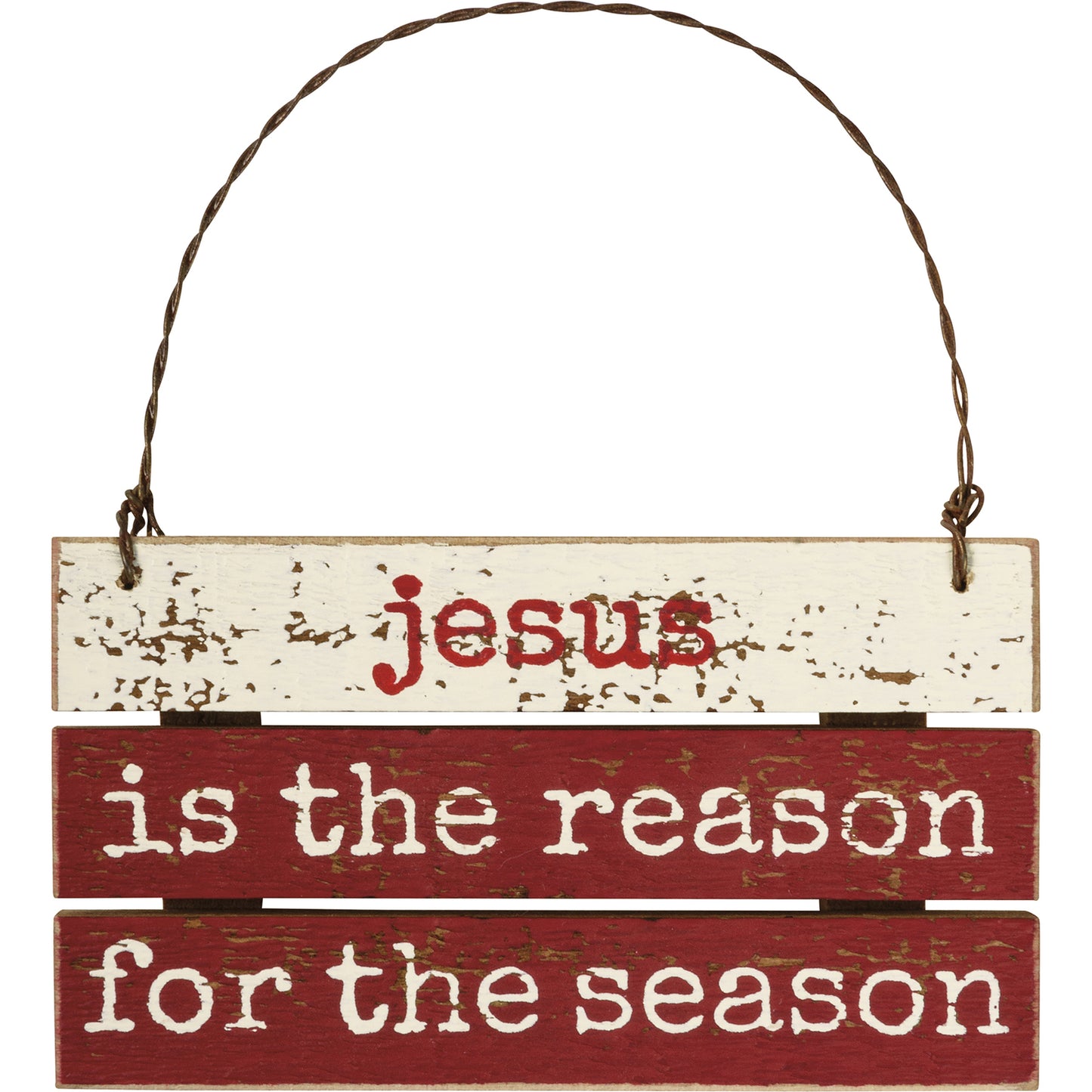 PBK Christmas Decor - Jesus is the Reason Slat Ornament Sign