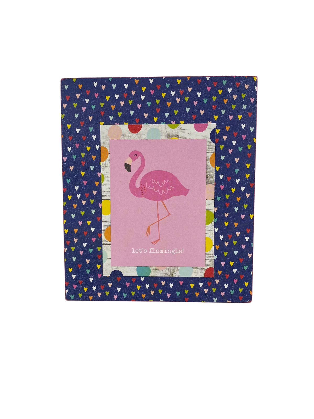 AGD Summer Decor - Bright Rainbow Flamingo Reversible Block Sign