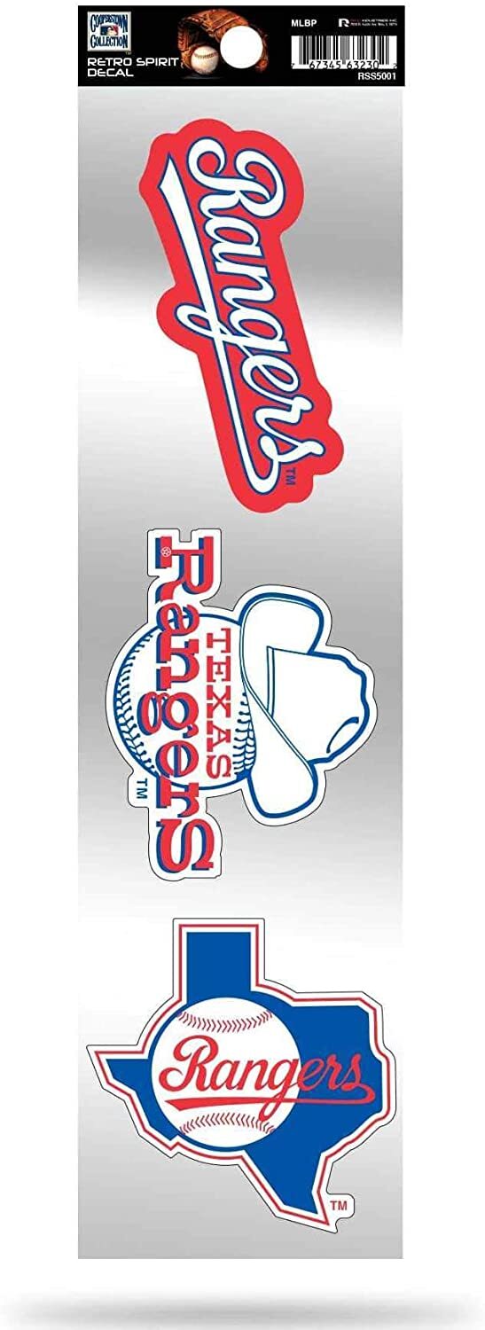 WinCraft Decals - Texas Ranger Baseball Decal Stickers 4 sets