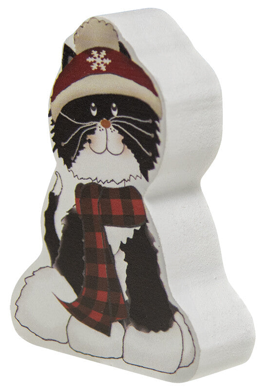 CWI Christmas Decor - Cute Chunky Wood Kitty Cats 3pc Set