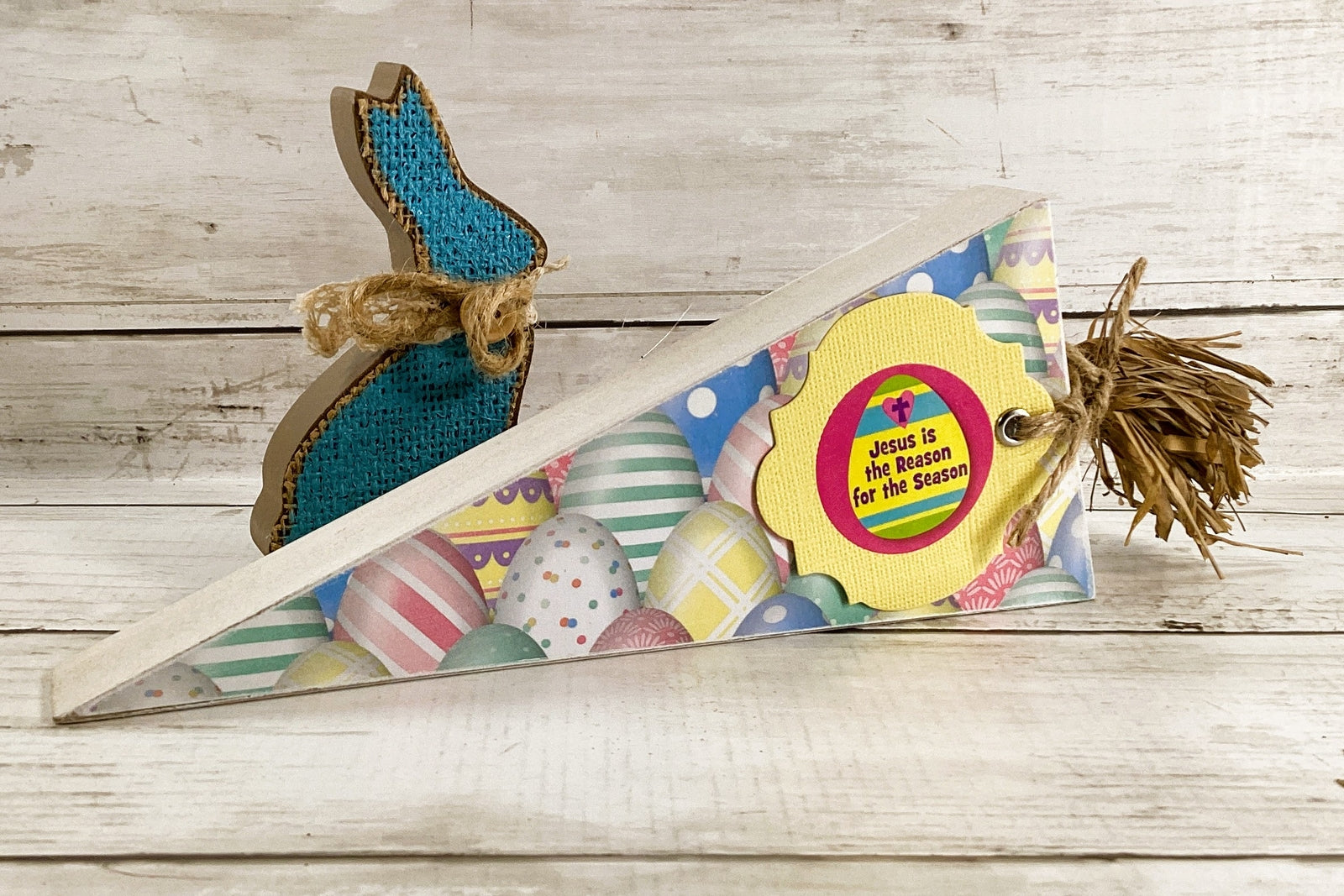 AGD Easter Decor - Jesus Reason Reversible Wood Carrot Runny Rabbit 2pc