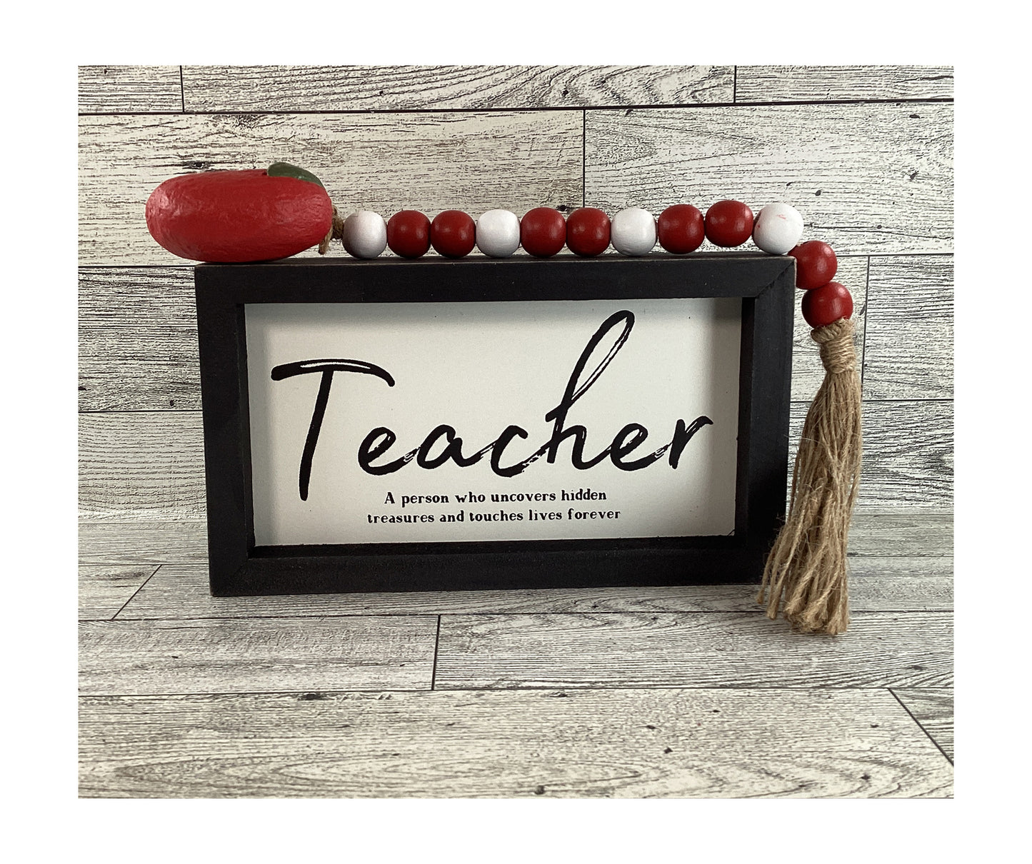 AGD Teacher Gift - Garland and Touch Lives Forever Box Sign 2pc