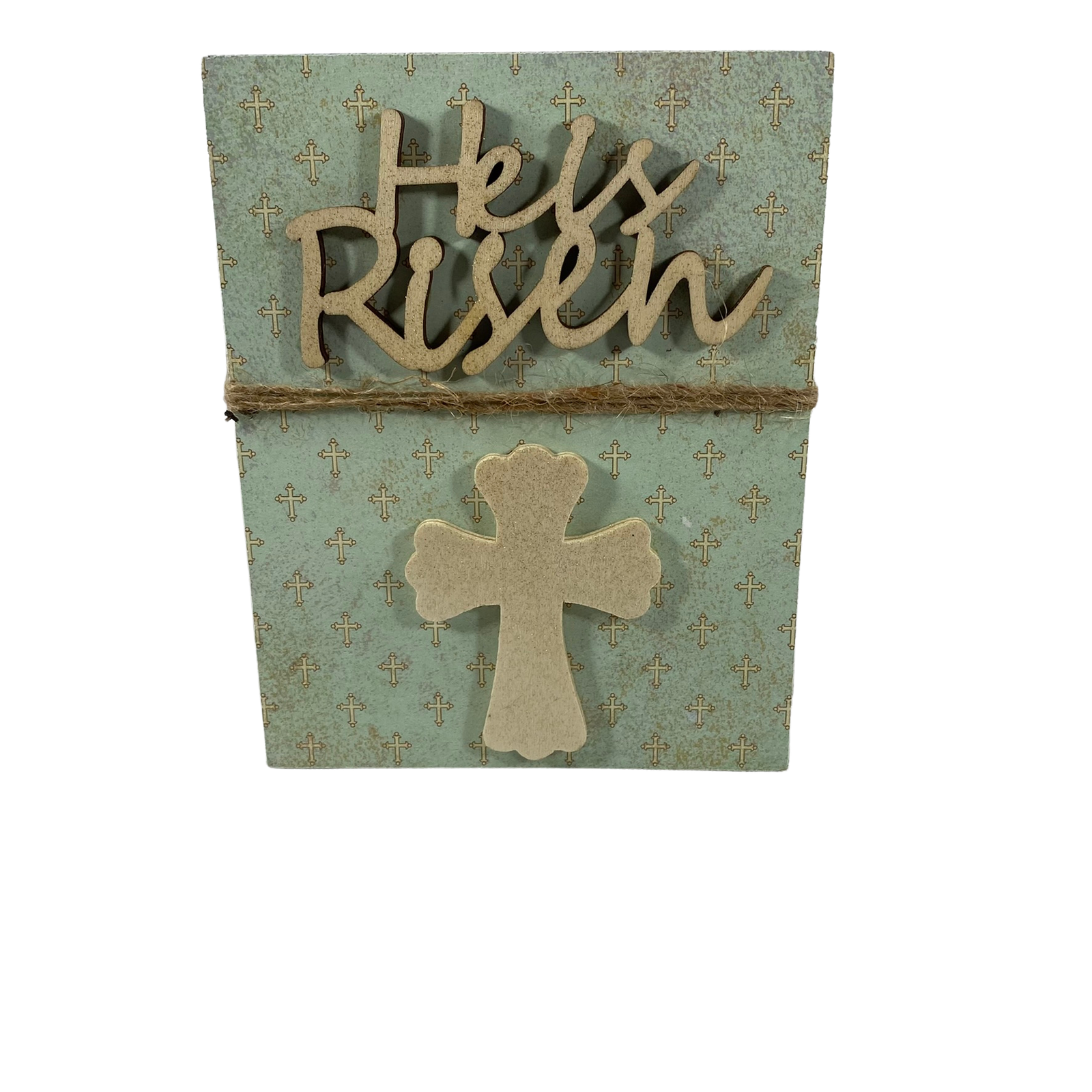 AGD Easter Decor - He Is Risen Rejoicing Reversible Block Sign