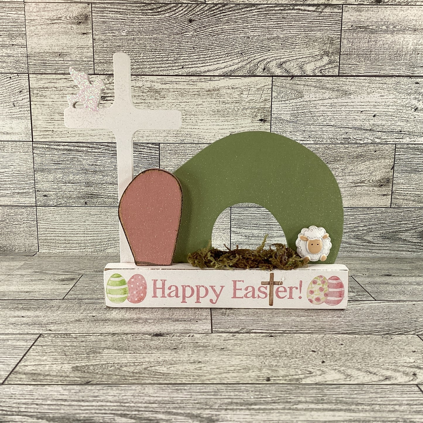 AGD Easter Decor - Jesus Lamb Resurrection Tomb Small Tabletop Scene