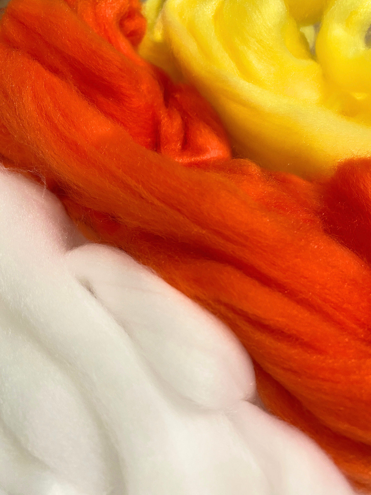 AGD Halloween Craft Supply - Orange White Yellow Cotton Candy Corn Fluff