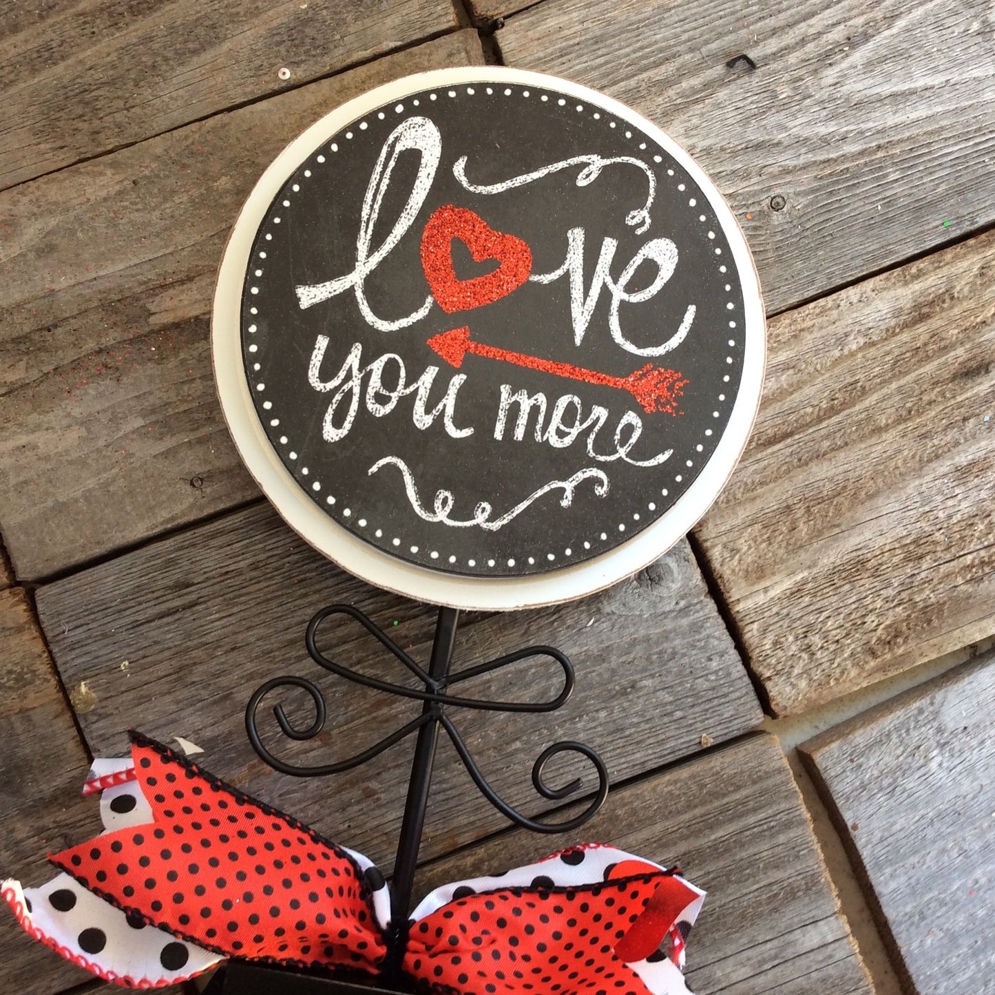 AGD Valentines Decor  – Love You More Tabletop Sign