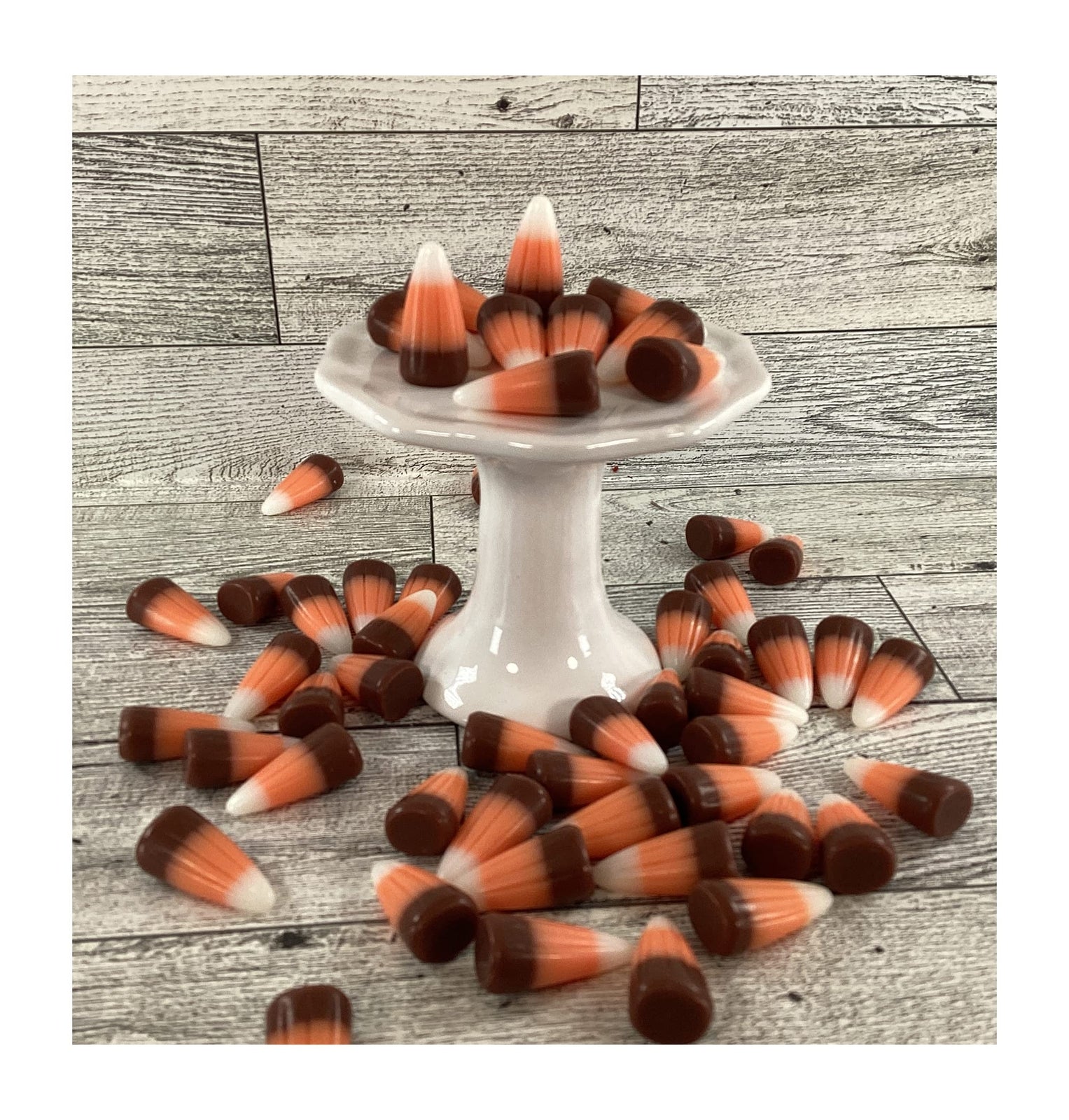 Craft Supply - FAKE Resin Fall Brown Orange White Candy Corn