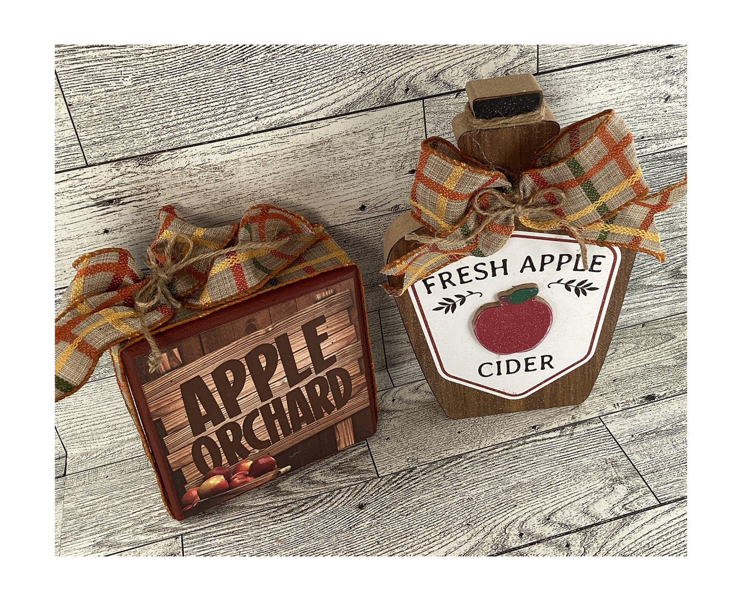 AGD Fall Decor - Apple Cider Jar Orchard Sign 2pc Set