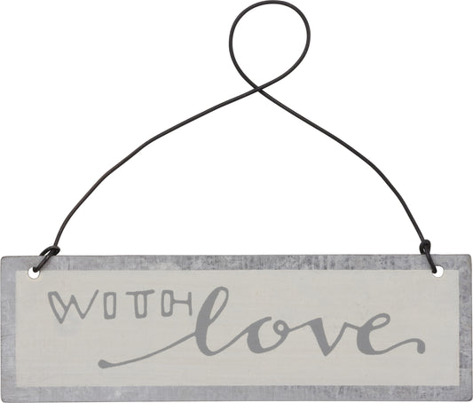PBK Valentine Wedding Decor - With Love Small Tin Sign Ornament