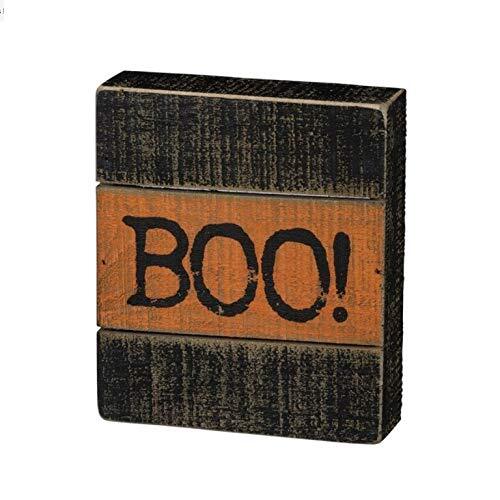 Boo! Halloween Slat Block Sign
