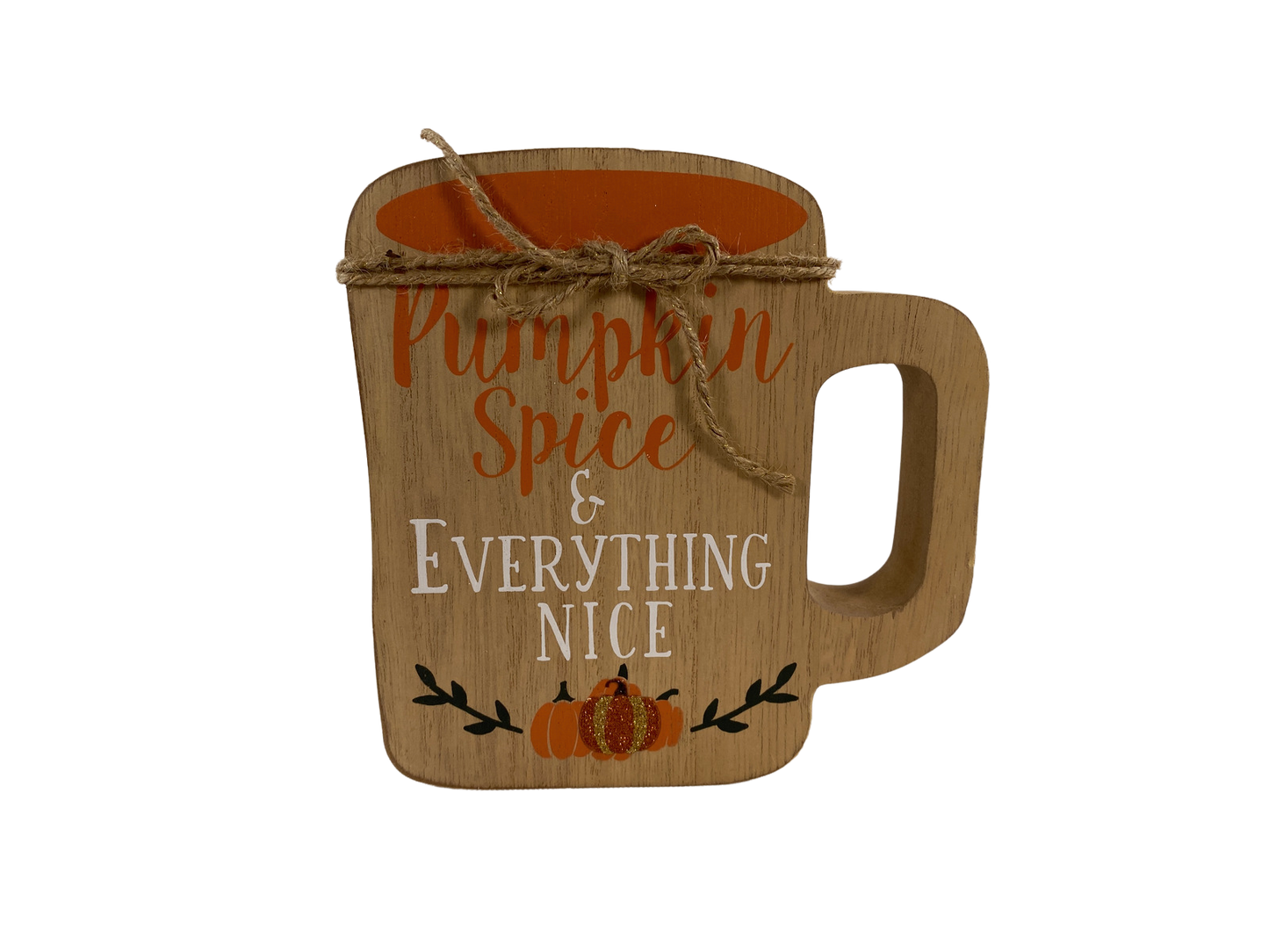 AGD Fall Decor - Chunky Wood Nice Pumpkin Spice Mug Coffee Cup 2pc
