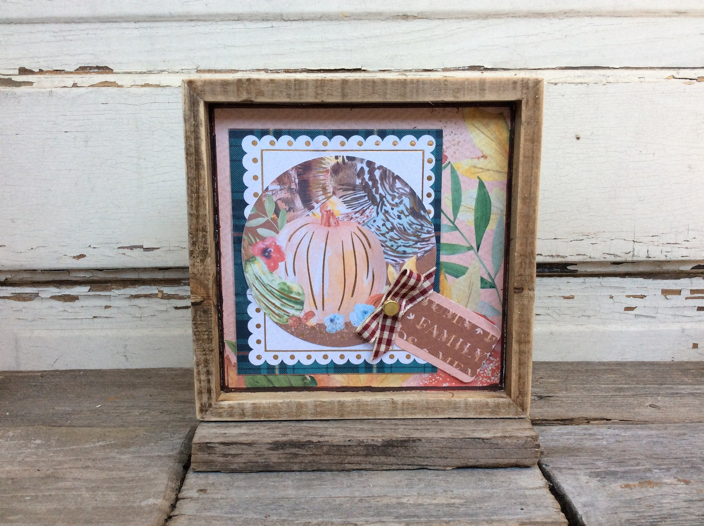 AGD Fall Decor -  Prim Water Color Pumpkin Inset Sign