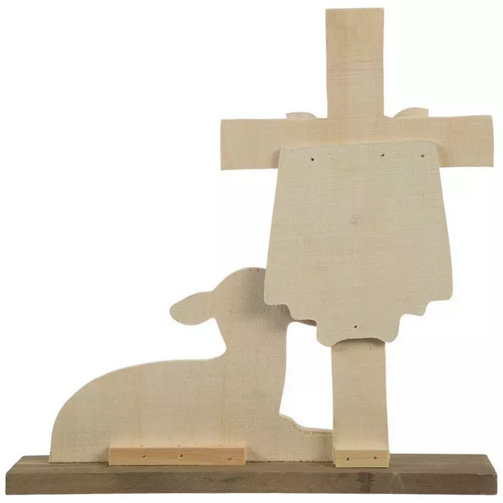HL Easter Decor - Wood Worthy of the Lamb Cross Tabletop Display