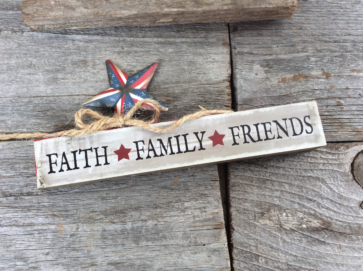 AGD Patriotic Decor - Prim Faith Family Friends Mini Block