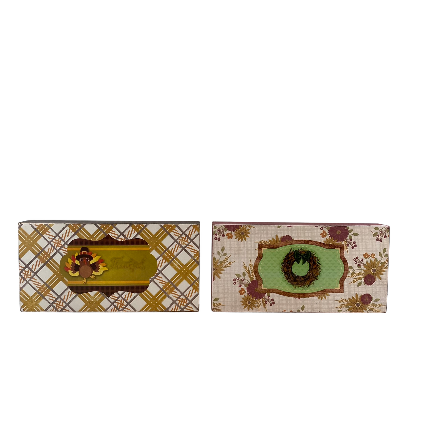 AGD Fall Decor - Hey Pumpkin Spice Nice Reversible Block Signs 2pc Set