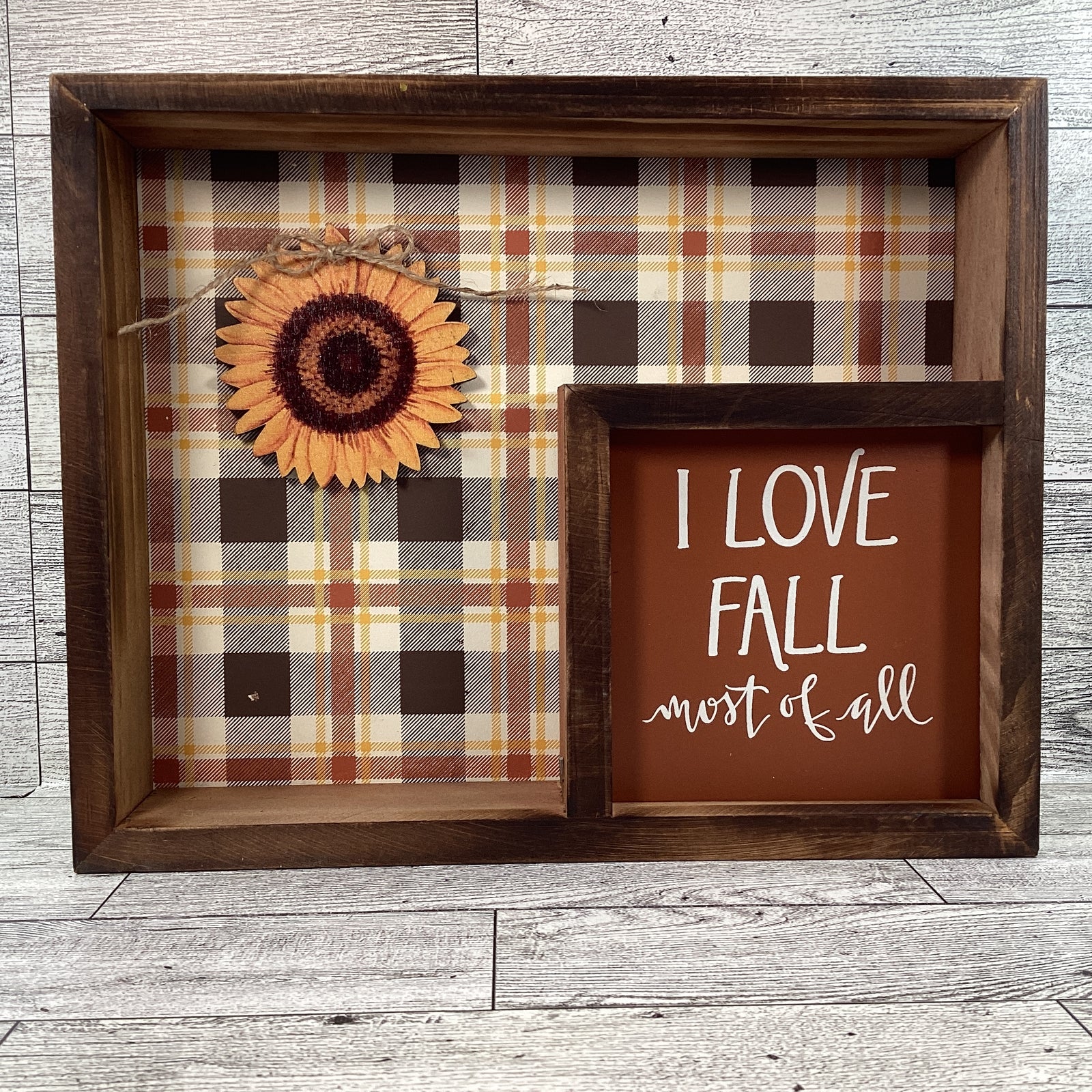 AGD Fall Decor - Harvest Figurines Love Fall Most Shadow Box Sign