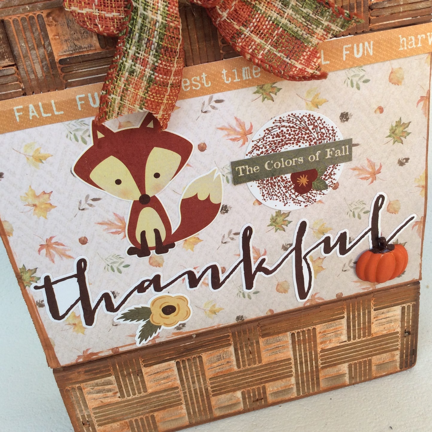 AGD Fall Decor - Thankful Fox Colors of Fall Box Sign
