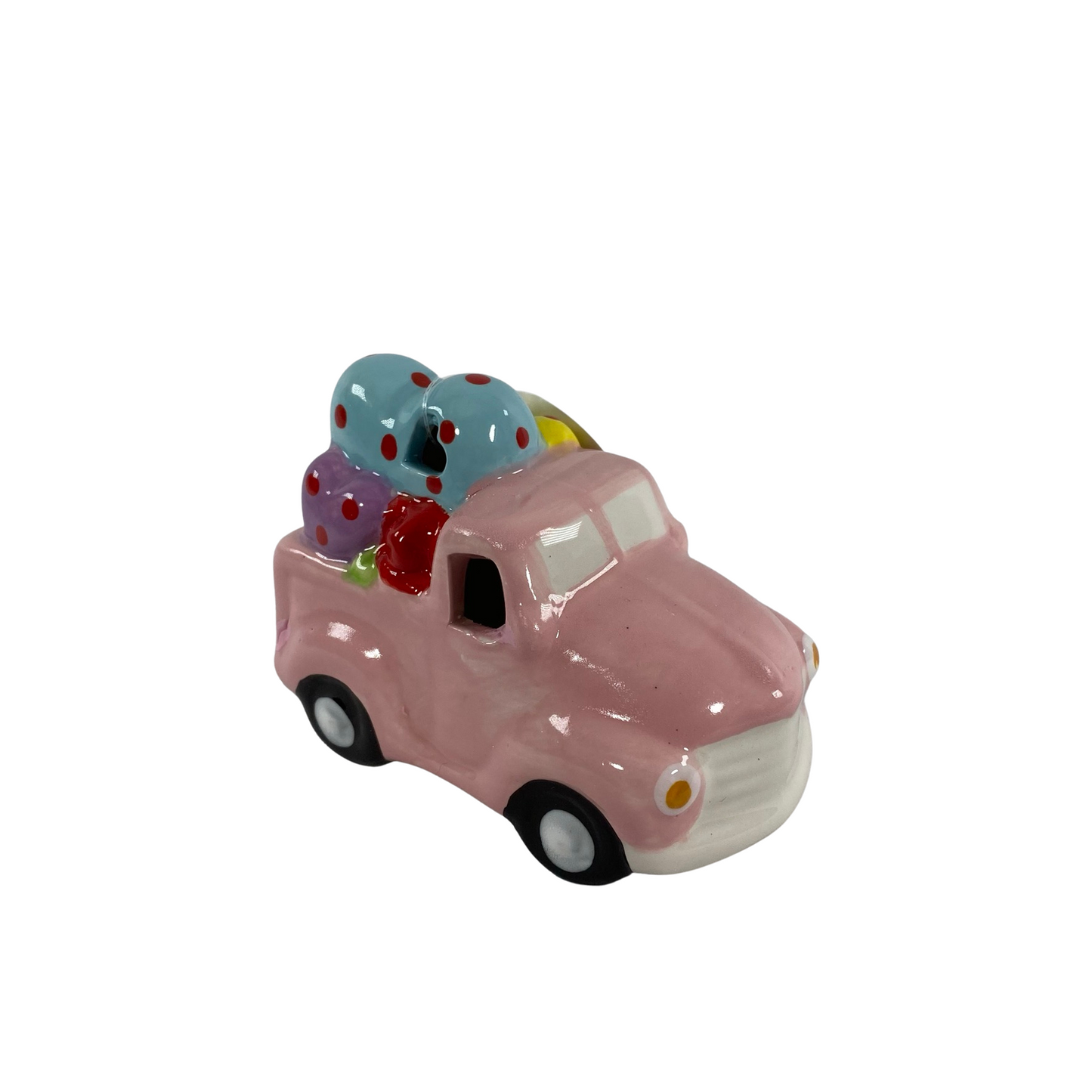 AGD Valentines Decor - Chunky Heart and Ceramic Light Up Truck 2pc